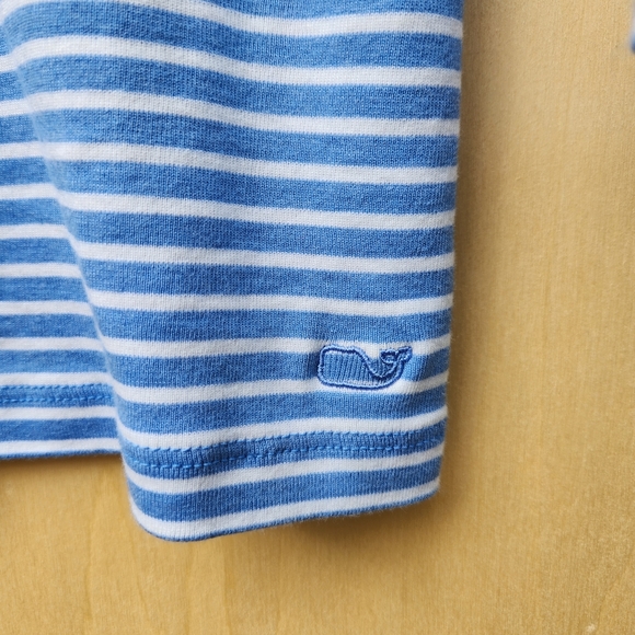 Vineyard Vines Blue Striped Boatneck 3/4 Sleeve Top - Size Medium - Picture 3 of 8